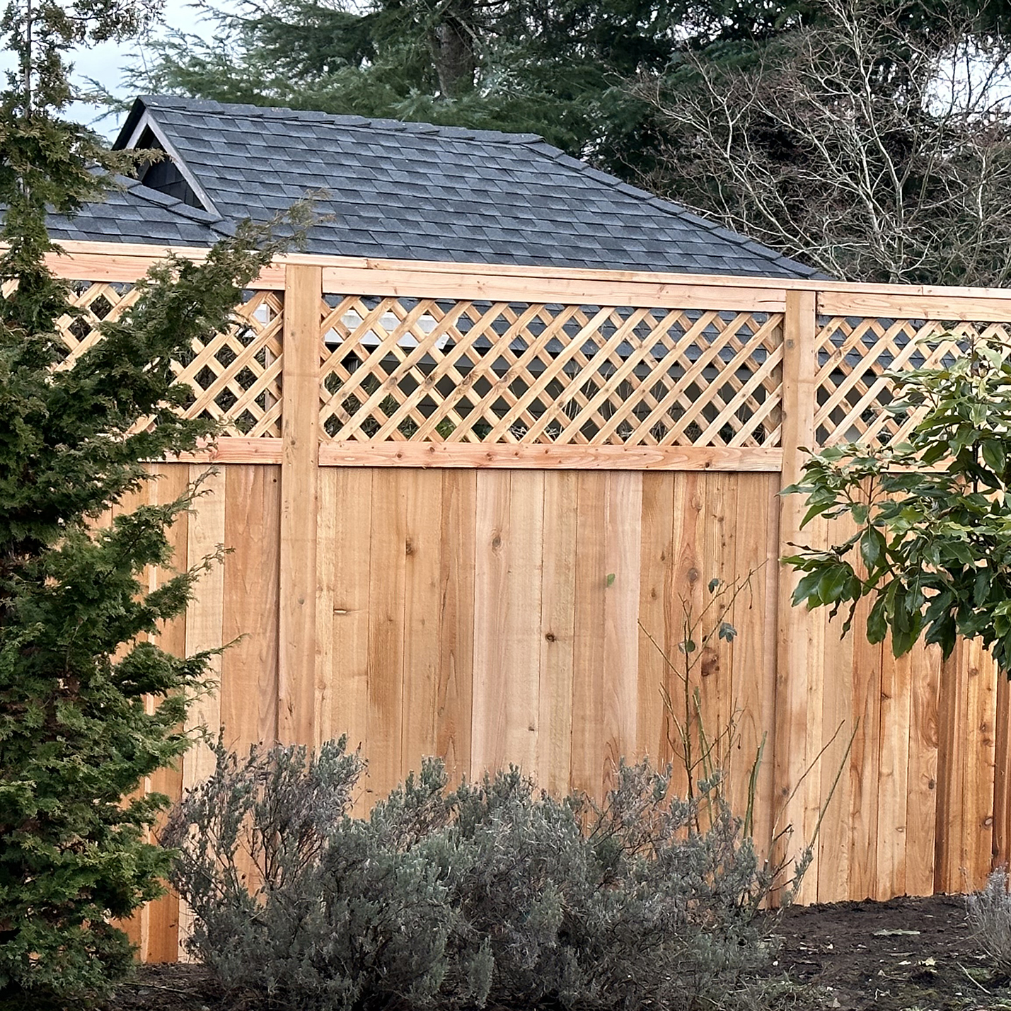 Lattis Cedar Fence by The Best Fence Company Square Lattis Cedar Fence by The Best Fence Company